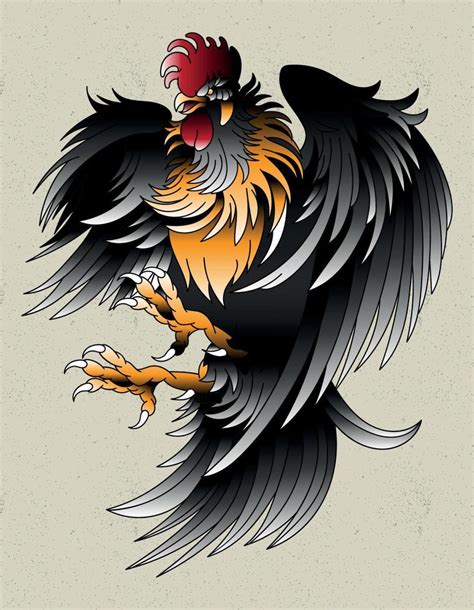 game fowl tattoo drawing - Clip Art Library