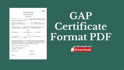 Gap Certificate Format Pdf
