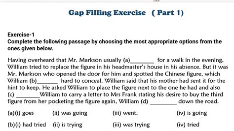 Gap Filling Class 11