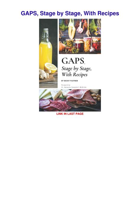 gaps stage by stage with recipes