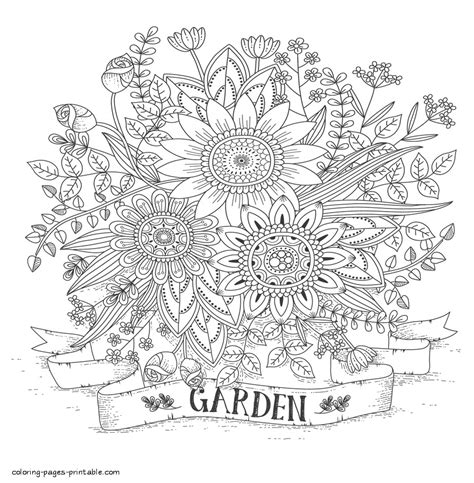 Garden Coloring Pages For Adults   Flower Garden Coloring Page Free Printable Coloring Pages - Garden Coloring Pages For Adults