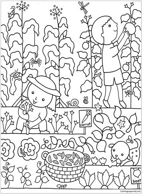 Garden Coloring Pages For Preschool   Fall Coloring Pages For Preschoolers Red Ted Art - Garden Coloring Pages For Preschool