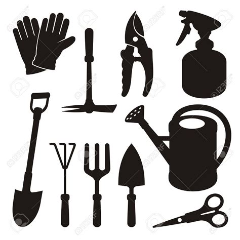 Garden Tools Clipart Black And White