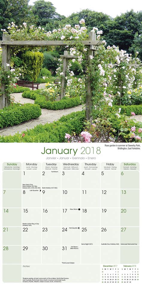 Download Garden Calendar English Gardens Calendar Calendars 2017 2018 Wall Calendars Flower Calendar English Gardens 16 Month Wall Calendar By Avonside 