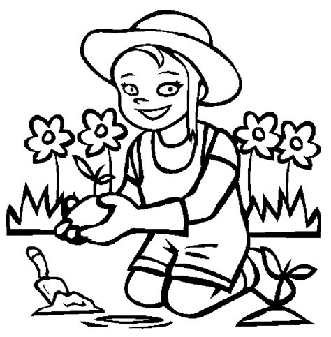 Gardening Coloring Page A Free Girls Coloring Printable Easy Garden Coloring Pages - Easy Garden Coloring Pages