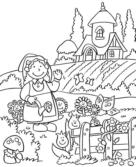 Gardening Coloring Pages Best Coloring Pages For Kids Garden Pictures For Coloring - Garden Pictures For Coloring