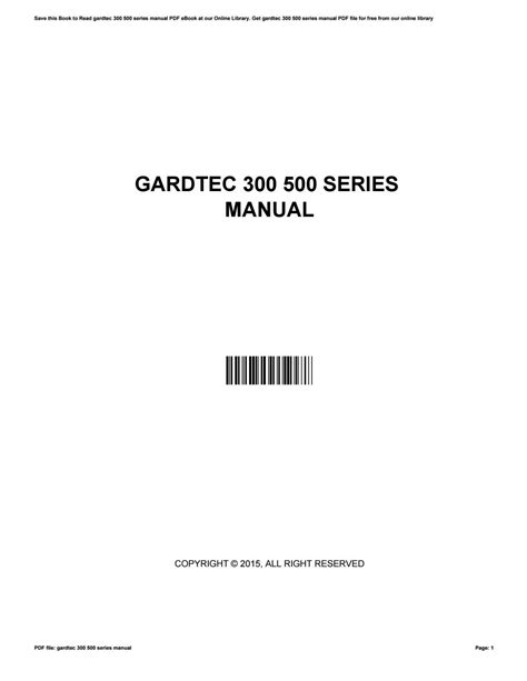 Read Gardtec 300 500 Series Manual 