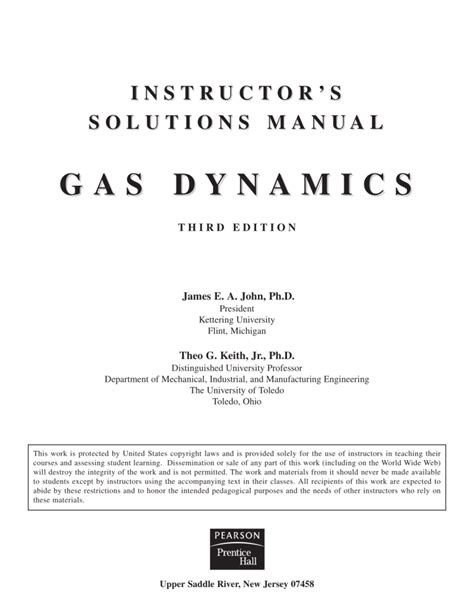 gas dynamics james john solution manual