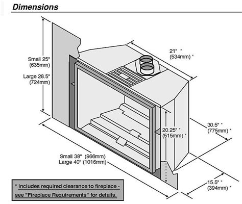 Gas Fireplace Insert Dimensions