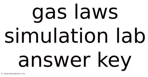 gas laws simulation answer key