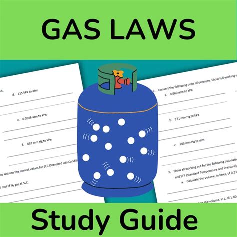 gas laws test study guide answer key