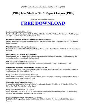 Gas Station Shift Report Forms