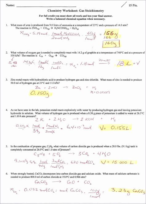 Gas Stoichiometry Worksheet With Solutions Mdash Balancing And Stoichiometry Worksheet - Balancing And Stoichiometry Worksheet