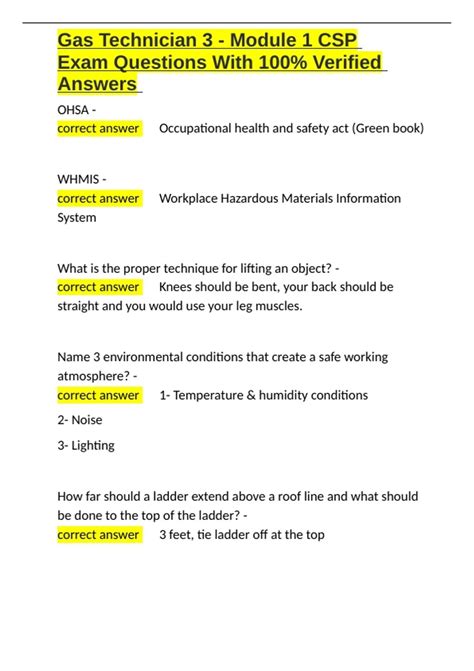 gas technician 3 module 1 to 9