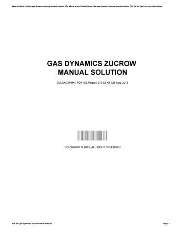 Read Gas Dynamics Zucrow Manual Solution File Type Pdf 