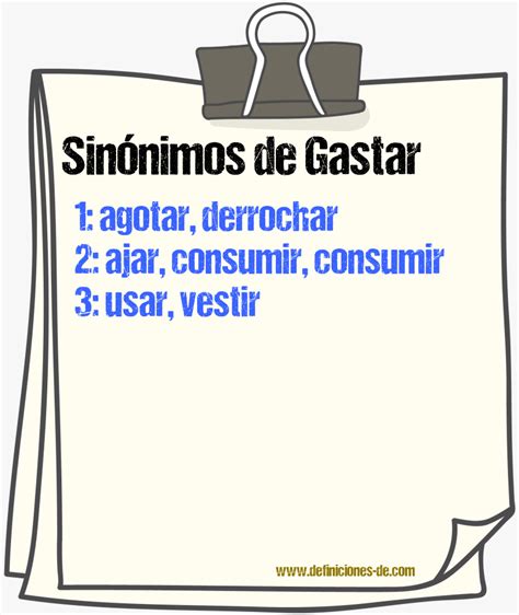Gastar Sinonimo