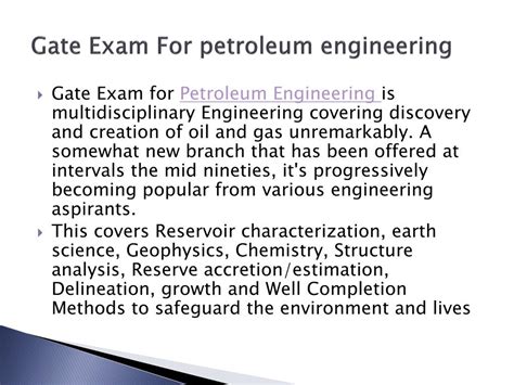 Gate Exam For Petroleum Engineering