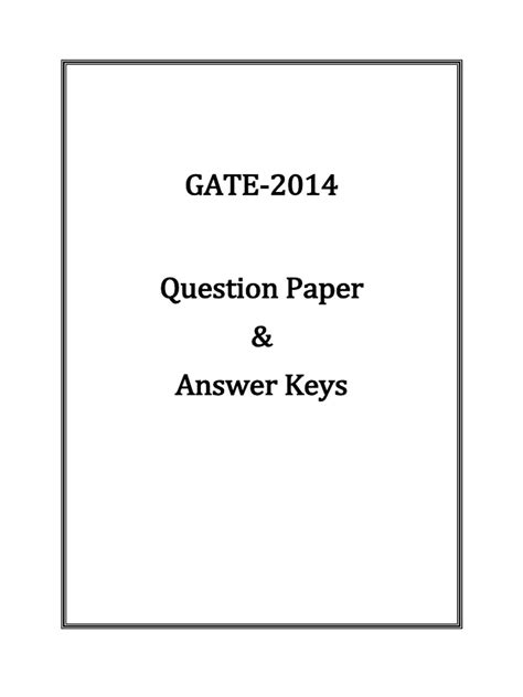 Full Download Gate 2014 Question Papers 