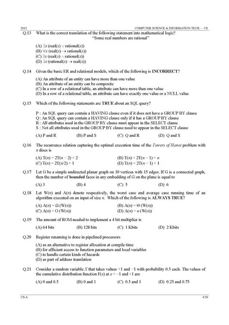 Full Download Gate Exam Question Papers With Answers 2011 For Cs 