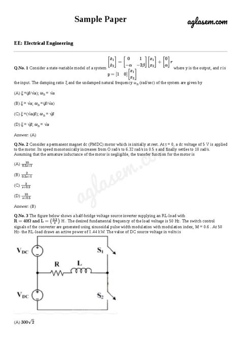 Download Gate Paper For Electrical Engineering 