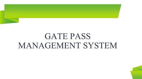 Read Online Gate Pass Management Documentation Doc 
