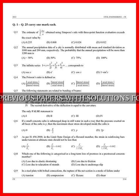 Download Gate Previous Papers With Solutions 