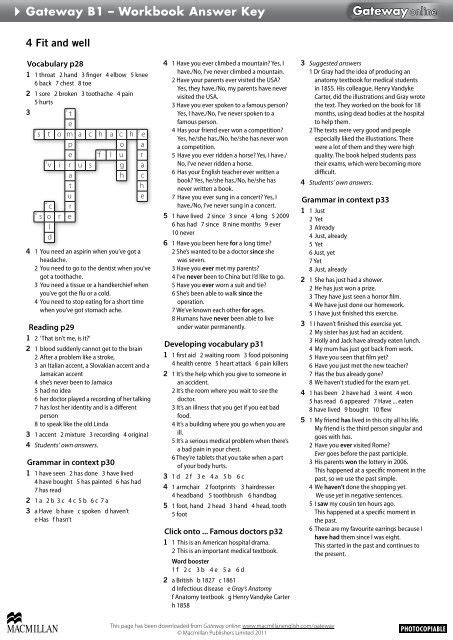 gateway workbook b1 answers unit 3
