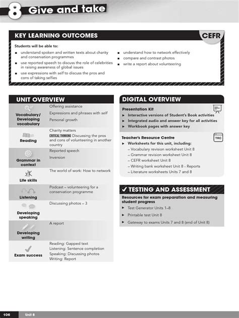 gateway workbook b2 unit 8 answers