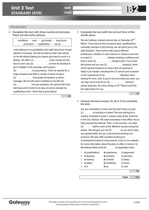 Read Gateway B2 Tests Answers Unit 7 Free 
