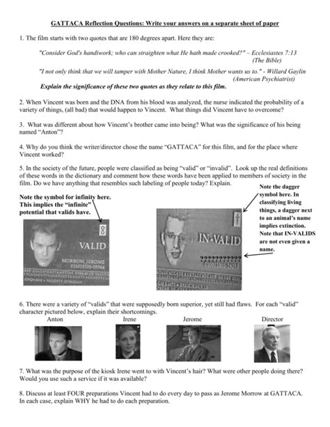 Download Gattaca Reflection Questions Answers 