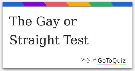gay vs straight test