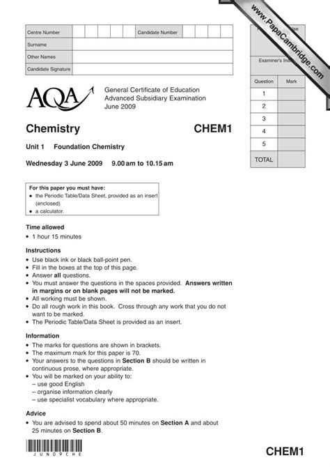 Read Gce Chemistry Unit 01 Foundation Chemistry Question 