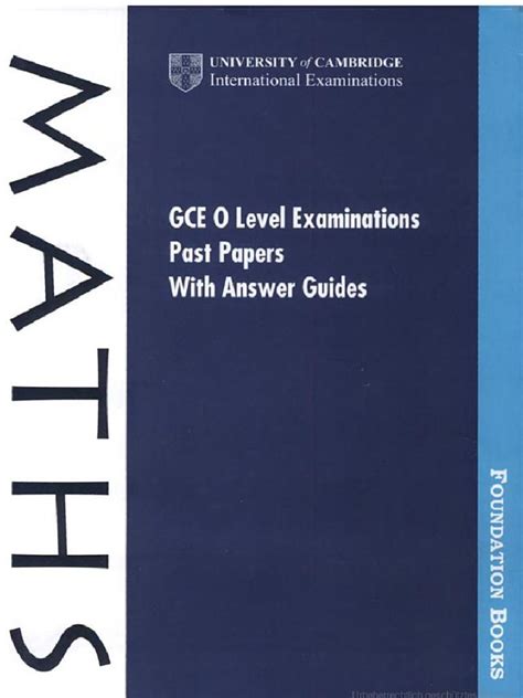 Read Online Gce O Level Maths Past Papers 