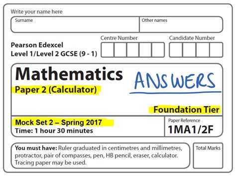 Download Gcse Maths Past Linear Mock Papers 