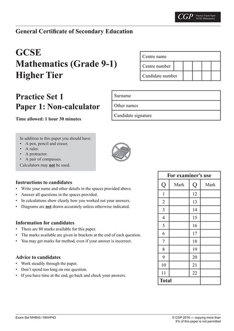 Read Online Gcse Maths Test Papers 