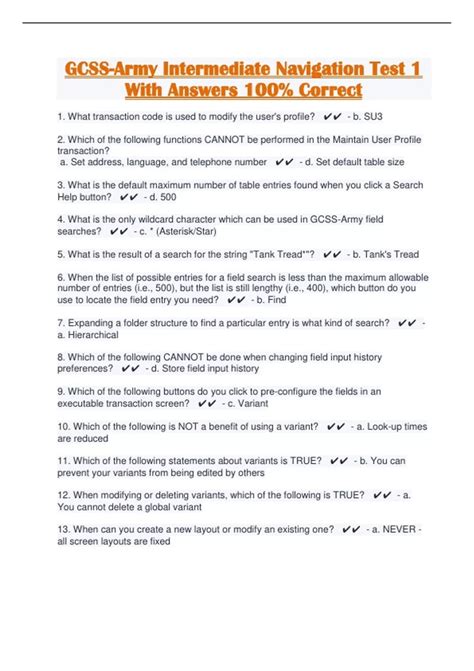 gcss army intermediate navigation test 1 answers
