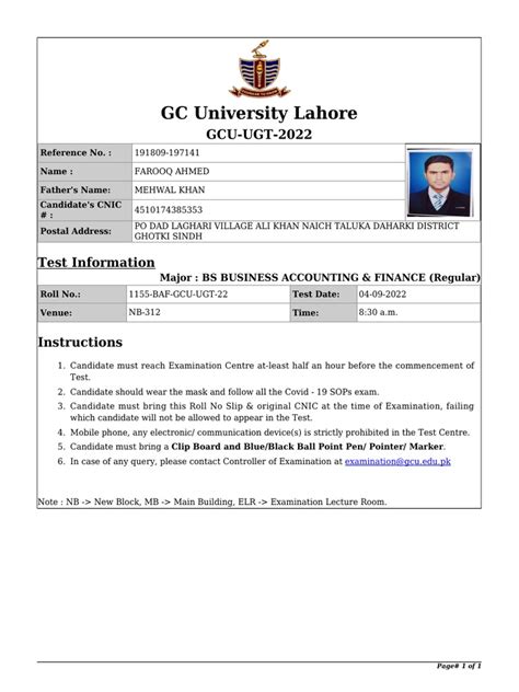 Gcu Exam Timetable