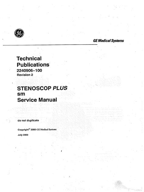 ge stenoscop service manuel