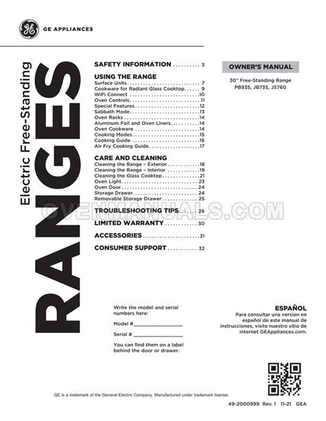 Full Download Ge Electric Range Manual File Type Pdf 