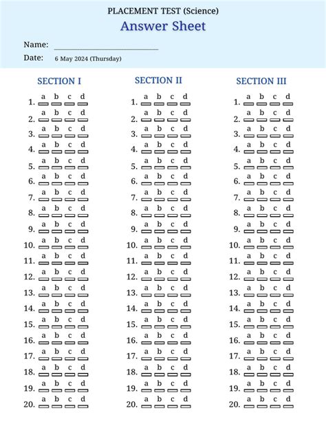 Ged Answer Sheet 2014