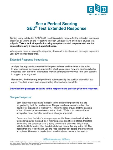 Full Download Ged Writing Scoring Guide 