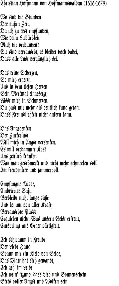 Gedichte Im Barock