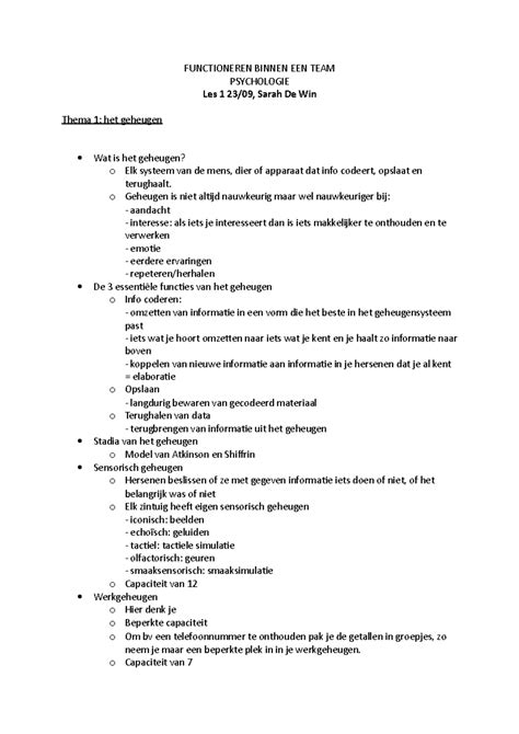 geheugen functioneren