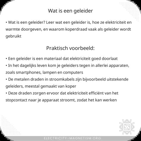 geleider eigenschappen