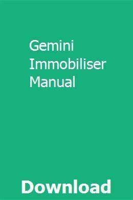 gemini immobiliser manual