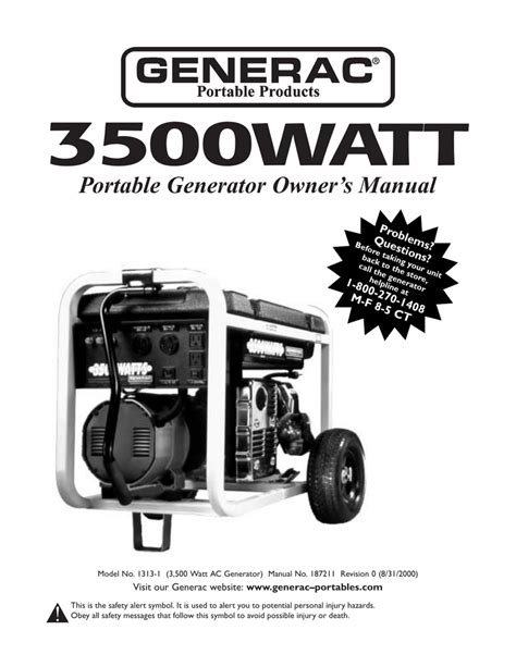 Generac 3500xl Engine Manual