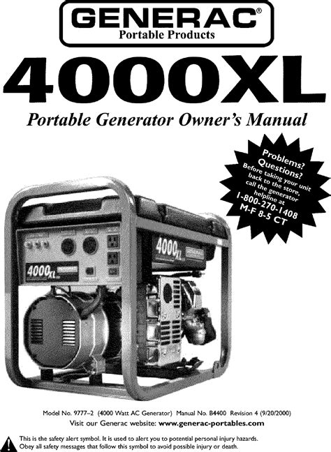 Read Generac 4000Xl Engine Manual 09777 2 Pansoft 