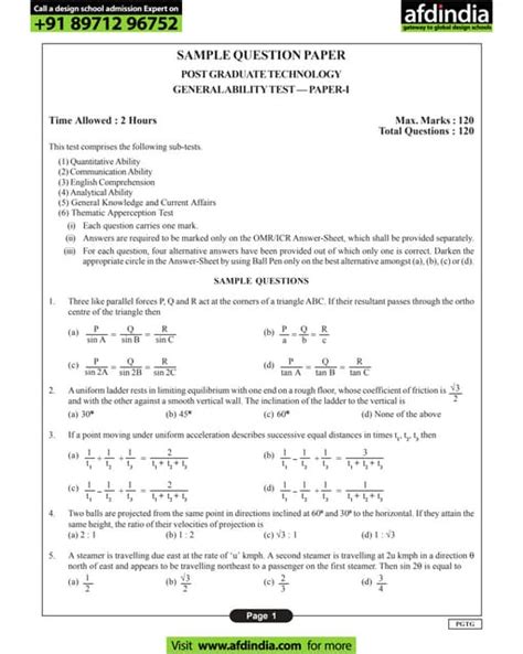General Ability Test Sample Paper For Dsa