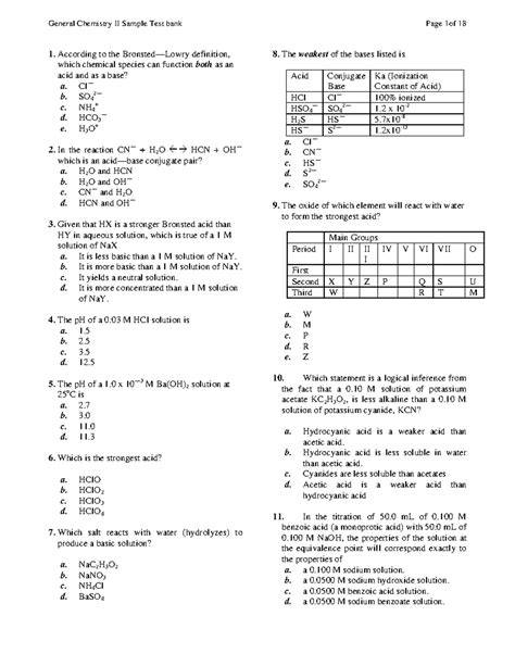 general chemistry acs practice test high school