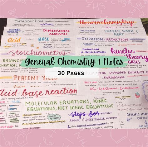 General Chemistry Notes Well Organized Neat Hand Written General Chemistry Notes Written By A Chemistry Professor